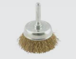 ESCOVA CIRCULAR ONDULADA AÇO CARBONO - C/ HASTE TIPO COPO